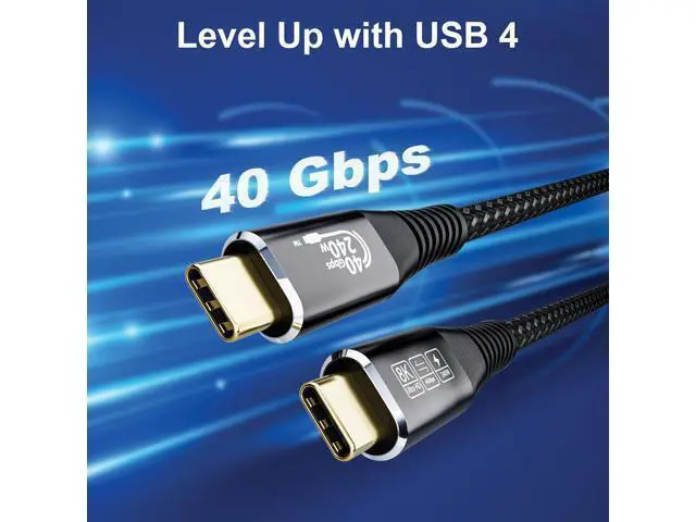 Alt view image 4 of 14 - Vszerda 240W for USB 4 Long Cable 6.6 ft, Support 8K@60Hz, 4K@144Hz 40Gbps/240W PD Charging Compatible with Thunderbolt 4/3 iPhone 15 Pro/15 Pro Max, MacBook Pro, Docking, eGPU, SSD, Surface Pro