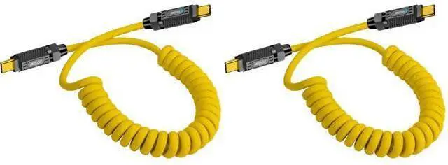 Main image of Vszerda Coiled USB C to USB C Cable 140W, 20Gbps Spring Coiled USB Type C Charger Cable, 8K@60Hz Video Transfer Type C Fast Charging Cord for iPhone,MacBook,Max Stretched 5ft (Pack of 2)