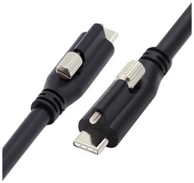 Main image of Vszerda Screw Locking USB 3.1 Type-C to USB-C Cable 3.25A USB 3.0 Cord with Single Panel Mount Connector 10Gbps Data 65W PD Power for Laptop Tablet 9.84FT/3.0M