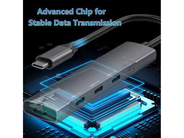 Alt view image 4 of 6 - Vszerda USB C Hub 3.0, All 5Gbps 4-Port USB-C to C Multiport Adapter Portable Hub, Type-C Splitter Extender for MacBook Pro/Air, iPhone 15 Pro Max/16, XPS, Google ChromeBook, Laptop, etc