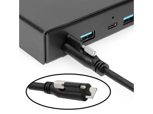Alt view image 7 of 7 - Vszerda Screw Locking USB 3.1 Type-C to USB-C Cable 3.25A USB 3.0 Cord with Single Panel Mount Connector 10Gbps Data 65W PD Power for Laptop Tablet 9.84FT/3.0M