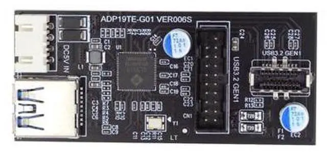 Main image of Vszerda Dual Ports USB 3.0 19/20Pin & Type-E Female Header Splitter to Single 19/20Pin Motherboard Connector PCBA Adapter HUB 5Gbps