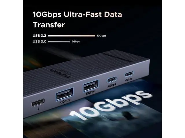 Alt view image 4 of 7 - UGREEN Revodok Pro USB-C Hub 6 in 1 10Gbps 4K 60Hz HDMI, 100W Power Delivery for MacBook Pro/Air, iPad Pro, Thinkpad Rog Ally and More.