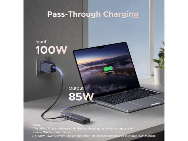 Alt view image 5 of 7 - UGREEN Revodok Pro USB-C Hub 6 in 1 10Gbps 4K 60Hz HDMI, 100W Power Delivery for MacBook Pro/Air, iPad Pro, Thinkpad Rog Ally and More.