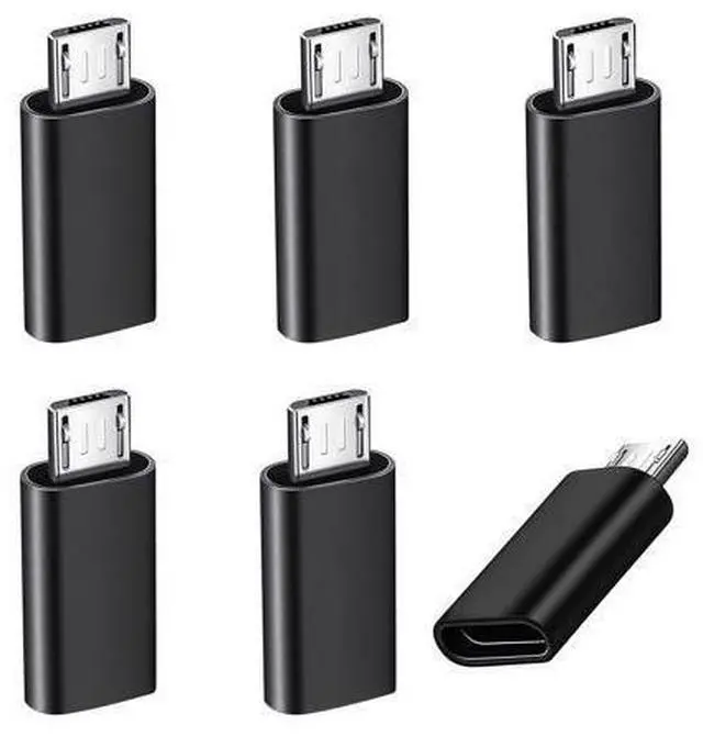 Main image of Vszerda 6Pack Micro USB to USBC Adapter, Type C Female to Micro USB Male Convert Connector Support Charge Data Sync Compatible with Nexus 5 6, and More Devices (Not for USBC to C Charging Cable)