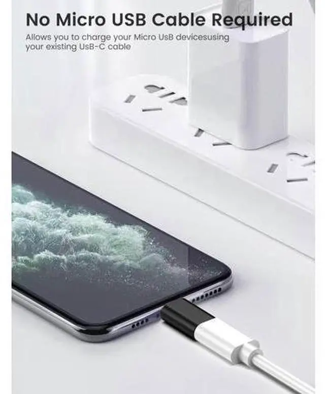 Alt view image 4 of 6 - Vszerda 6Pack Micro USB to USBC Adapter, Type C Female to Micro USB Male Convert Connector Support Charge Data Sync Compatible with Nexus 5 6, and More Devices (Not for USBC to C Charging Cable)