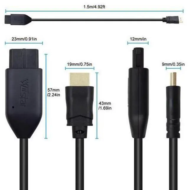 Alt view image 2 of 7 - Vszerda N64 to HDMI Converter Adapter All-in-One HDMI Link Cable Conversion with S-Video Signal Output (Better Than AV Video Quality), for N64 Converter for Gamecube/64/SNES/SFC(1.5m /4.92FT