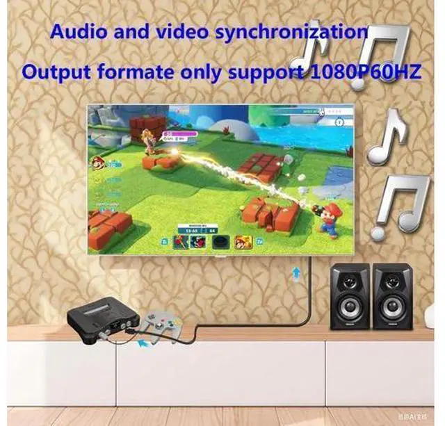 Alt view image 5 of 7 - Vszerda N64 to HDMI Converter Adapter All-in-One HDMI Link Cable Conversion with S-Video Signal Output (Better Than AV Video Quality), for N64 Converter for Gamecube/64/SNES/SFC(1.5m /4.92FT
