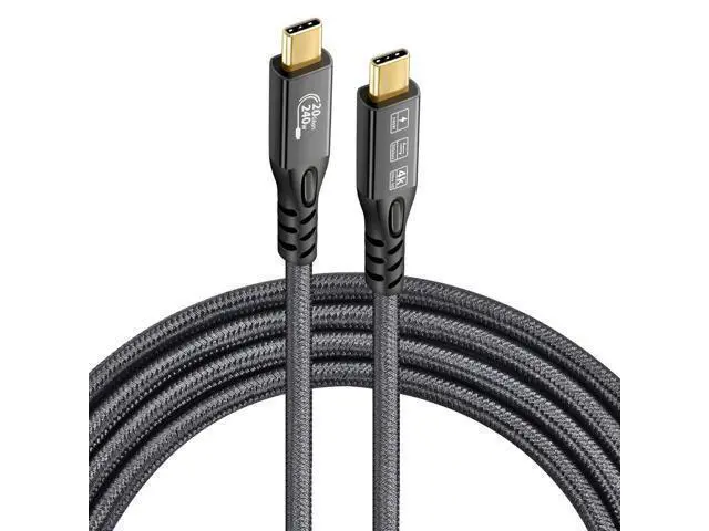 Alt view image 2 of 7 - Vszerda USB C 3.2 Gen2x2 20Gbps, 2 x Type C 4K@60Hz UHD Video 5A/240W PD3.1 Fast Charge Cord with E-Marker Compatible with Thunderbolt 3/4 for iPhone 15Pro MacBook (2, 2 x USB C 20G 240W 1M)