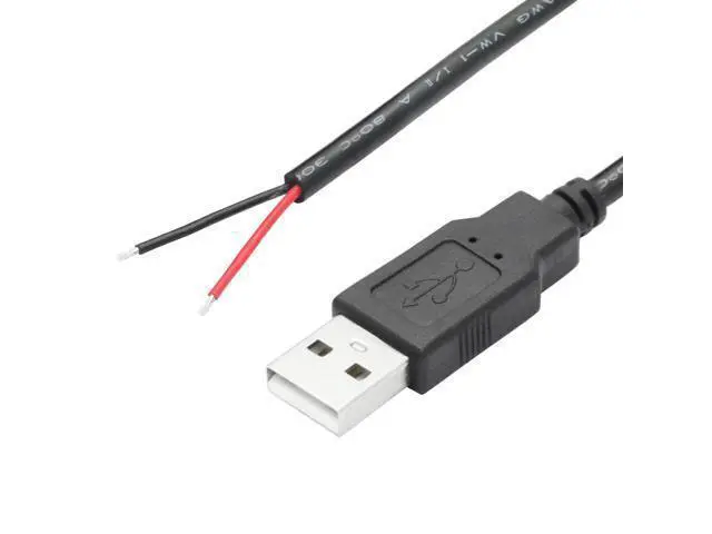 Alt view image 2 of 7 - Vszerda 4Pcs USB A Male to 2 Pin Bare Wire 11inch, 20AWG 5V/5A 2 Pin Pigtail Open End Power Cord, for USB Equipment Installed or Replace Repair DIY Cable
