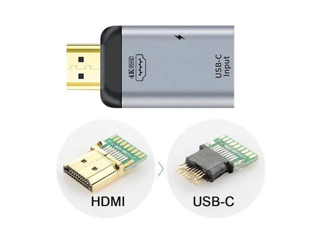Alt view image 4 of 7 - Vszerda USB-C Type C Female Source to HDMI Sink HDTV & PD Power Adapter 4K 60hz 1080p for Phone & Laptop