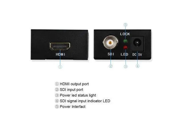 Alt view image 5 of 7 - Vszerda SDI to HDMI Adapter Video Converter Mini 3G HD 720p/1080p Sdi Hdmi Adapter for HD-SDI and 3G-SDI Signals