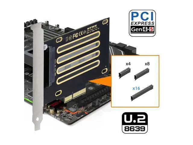 Alt view image 6 of 7 - Vszerda PCI-E 4.0 x4 Lane PCI Express Host to U.2 U2 Kit SFF-8639 SSD Adapter for Motherboard Compatible with NVMe PCIe SSD750