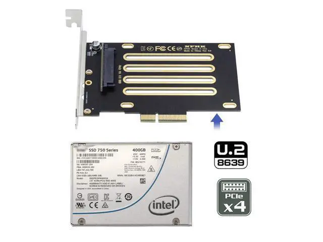 Alt view image 7 of 7 - Vszerda PCI-E 4.0 x4 Lane PCI Express Host to U.2 U2 Kit SFF-8639 SSD Adapter for Motherboard Compatible with NVMe PCIe SSD750