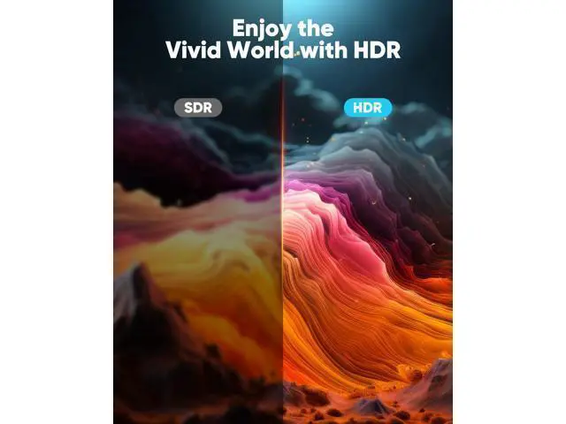 Alt view image 5 of 7 - Vszerda HDMI Cable 10 FT 4K@60Hz HDR Braided HDMI 2.0 Cord, High Speed with Ethernet/ARC, Ultra HD, 2K, 1080P, 3D, HDCP 2.2, Compatible for PS-5/4/ 3/ HDTV/Monitor/Projector/Streaming Media
