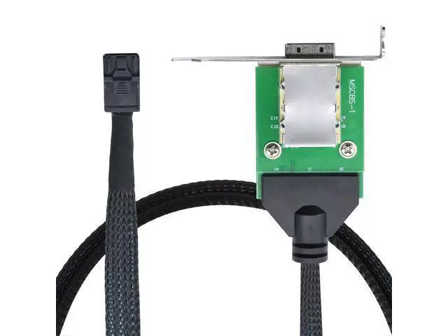 Alt view image 4 of 7 - Vszerda Mini SAS SFF-8643 Host to SAS SFF-8088 Female with Low Bracket Adapter Cable (100cm)