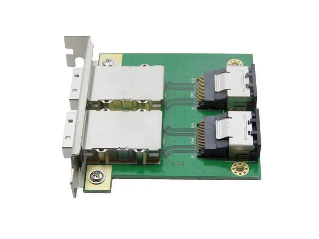 Alt view image 5 of 7 - Vszerda Dual Ports Mini SAS SFF-8088 to SAS 36Pin SFF-8087 PCBA Female Adapter with PCI Bracket