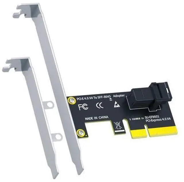 Main image of Vszerda SF01 SFF-8643(Mini-SAS HD) to PCIE 4.0 X4 Adapter Card, Regular and Low-profible Bracket