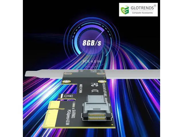 Alt view image 4 of 7 - Vszerda SF01 SFF-8643(Mini-SAS HD) to PCIE 4.0 X4 Adapter Card, Regular and Low-profible Bracket