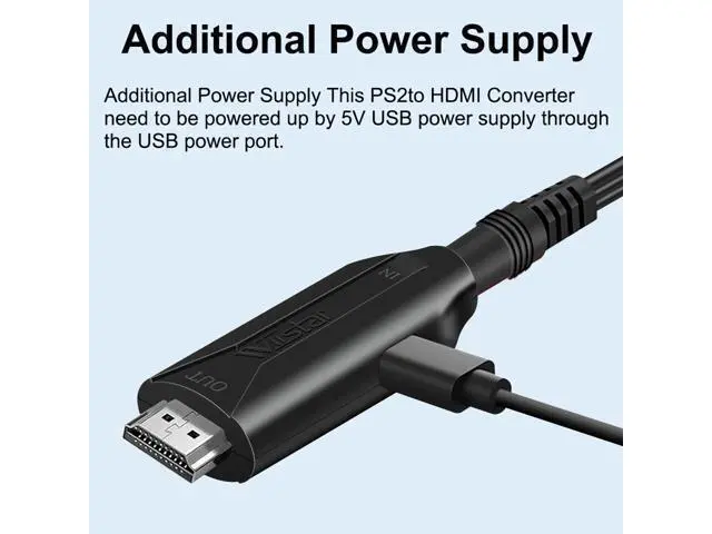 Alt view image 3 of 7 - Vszerda HDMI Cable for PlayStation 2 & PlayStation 1 Console (PS2 & PS1), PS1/PS2 to HDMI Adapter with True RGB Signal Output PlayStation 1 Adapter Sony PS2 HDMI Converter