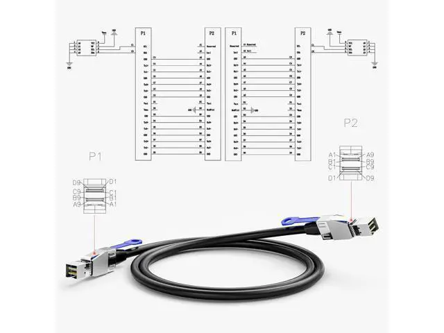 Alt view image 2 of 7 - Vszerda SFF-8644 to SFF-8644 Mini SAS HD Data Server Raid Cable,External Mini SAS 36pin SFF-8644 to SFF-8644 for Hard Disk Server, SAN, Raid Card,1m(3.3ft)