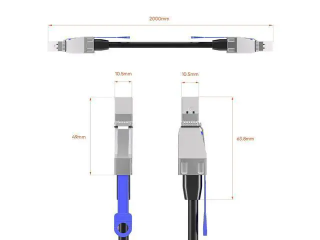 Alt view image 4 of 7 - Vszerda SFF-8644 to SFF-8644 Mini SAS HD Data Server Raid Cable,External Mini SAS 36pin SFF-8644 to SFF-8644 for Hard Disk Server, SAN, Raid Card,1m(3.3ft)