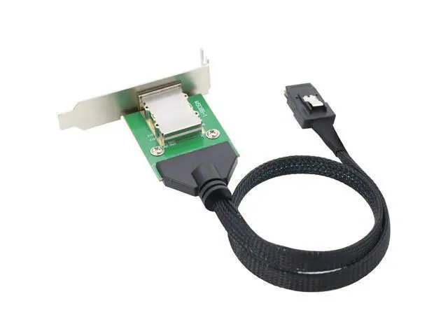 Alt view image 5 of 5 - Vszerda Mini SAS SFF-8087 to SAS SFF-8088 Female 12Gbps Adapter Cable with Low Bracket 50CM
