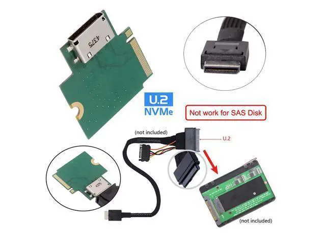 Alt view image 5 of 7 - Vszerda 2230 PCI-E4.0 M.2 M-Key Male to Oculink SFF-8612 SFF-8611 Host Angled Type 90 Degree Adapter for NVME U.2 SSD eGPU External Graphics Card