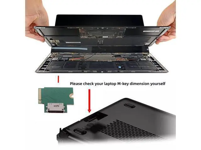 Alt view image 7 of 7 - Vszerda 2230 PCI-E4.0 M.2 M-Key Male to Oculink SFF-8612 SFF-8611 Host Angled Type 90 Degree Adapter for NVME U.2 SSD eGPU External Graphics Card