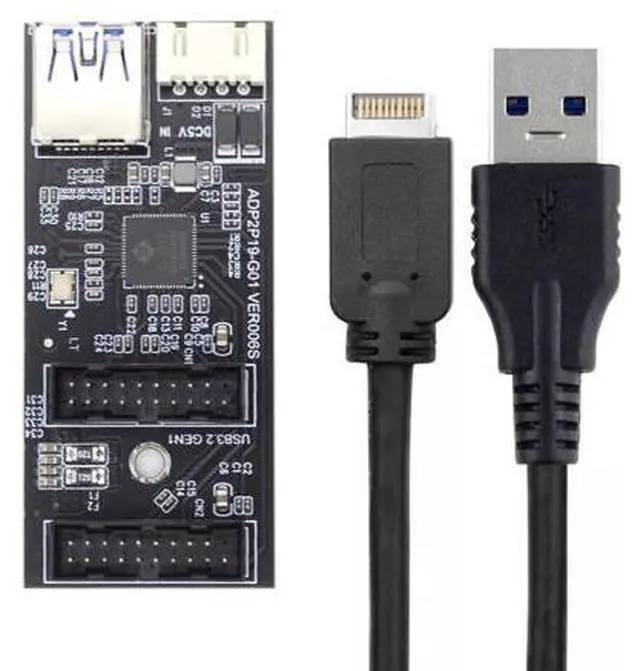 Main image of Vszerda Dual Ports USB 3.0 19/20Pin Female Header Splitter to Type-E Cable or 19/20Pin PCBA Type Adapter Splitter HUB 5Gbps