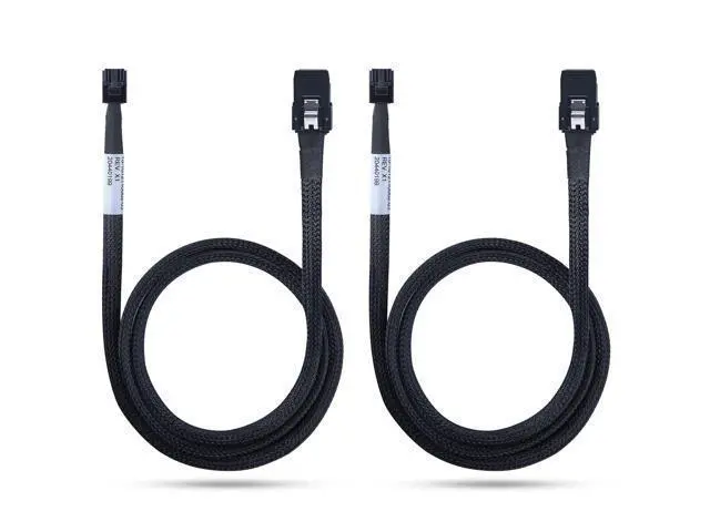 Alt view image 2 of 6 - Vszerda 2 Pack 12G Internal Mini SAS HD SFF-8643 to SFF-8087 Cable, 1m, 36 Pin, 100-Ohm, with Sideband, Flexible, Support RAID, PCIE Controller, 1-Meter(3.3ft)