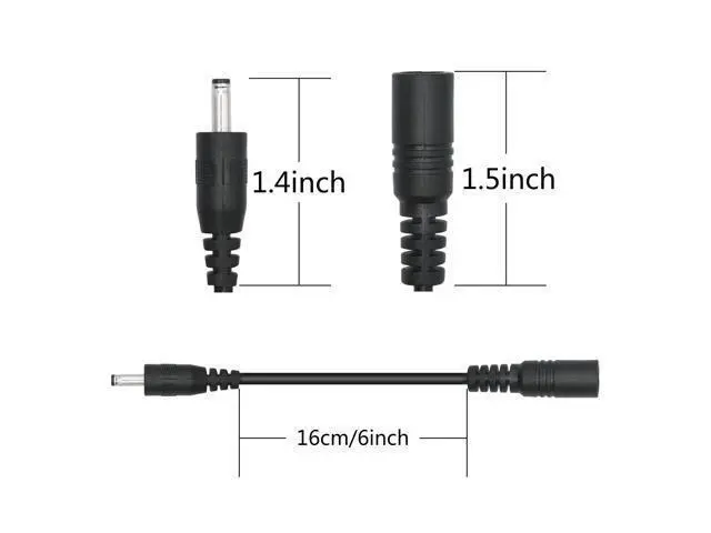 Alt view image 6 of 6 - Short 12V DC Power Cord 6inch, DC 5.5mm x 2.1mm Female to DC 3.5mm x 1.35mm Male Plug Power Charging Cable Extension Cord, for Router, Speaker, Digital Camera etc Other DC 35135 Port Equipment(4Pcs)