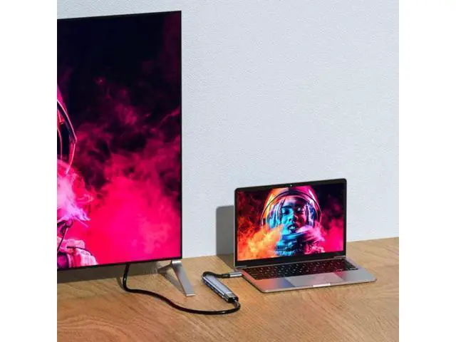 Alt view image 5 of 7 - Vszerda Type C USB3.1 USB-C to HDMI 4K Dual USB 3.0 HUB Converter HDTV Multiport Adapter 60hz with Female 100W PD Power Port