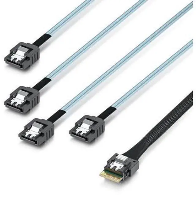 Main image of Vszerda SlimSAS to SATA, SFF-8654 4i Host/RAID to 4xSATA Target HD, Suitable for Servers, Computers, Hard Drives, and Hosts, 1m(3.3ft)