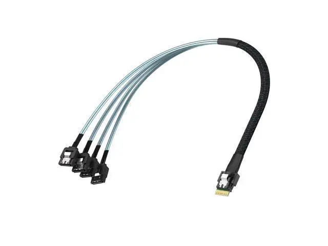 Alt view image 3 of 3 - Vszerda SlimSAS to SATA, SFF-8654 4i Host/RAID to 4xSATA Target HD, Suitable for Servers, Computers, Hard Drives, and Hosts, 1m(3.3ft)