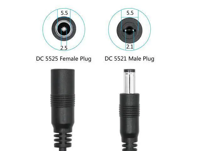 Alt view image 5 of 7 - Vszerda 4Pcs 12V DC Power Cord 1FT, DC 5.5mm x 2.5mm Female to 5.5mm x 2.1mm Male Plug Power Charging Cable Extension Cord, for Router Speaker etc Other 5521 Port Equipment