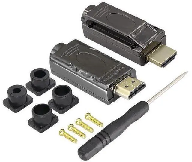 Main image of Vszerda HDMI Solderless Head Screw Terminal Adapter, HDMI Male Solderless Module Plug Junction Box HD Cable Connector Signal Module with Metal Shell Adapter.(Metal Shell)(2Pack/Male