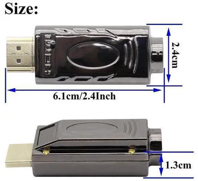 Alt view image 2 of 7 - Vszerda HDMI Solderless Head Screw Terminal Adapter, HDMI Male Solderless Module Plug Junction Box HD Cable Connector Signal Module with Metal Shell Adapter.(Metal Shell)(2Pack/Male
