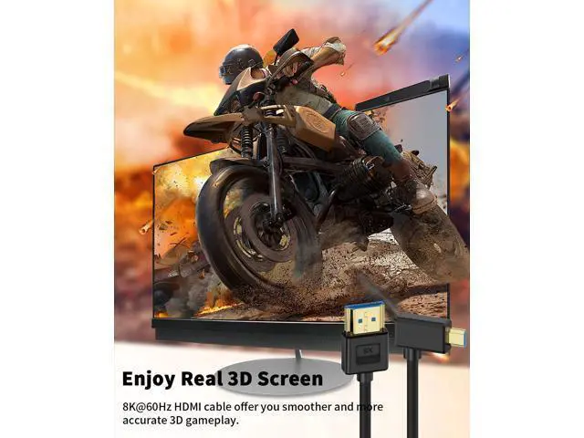 Alt view image 6 of 7 - Vszerda Short Micro HDMI to HDMI Cable 1ft, 90 Degree Left Angle, 48Gbps, 8K@60Hz, 4K@120Hz, Ultra Slim & Flexible, Compatible with Camera, Camcorder, Tablet, Monitor, HDTV