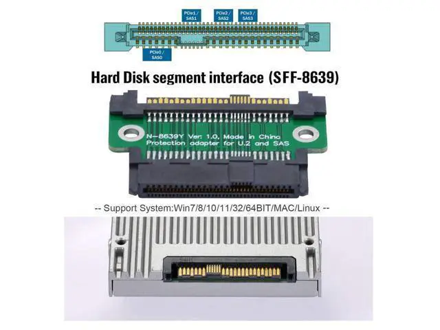 Alt view image 5 of 7 - Vszerda SFF-8639 NVME U.2 U2 PCIe 4.0 SSD Adapter Male to Female Extension 68pin PCI Express PCBA