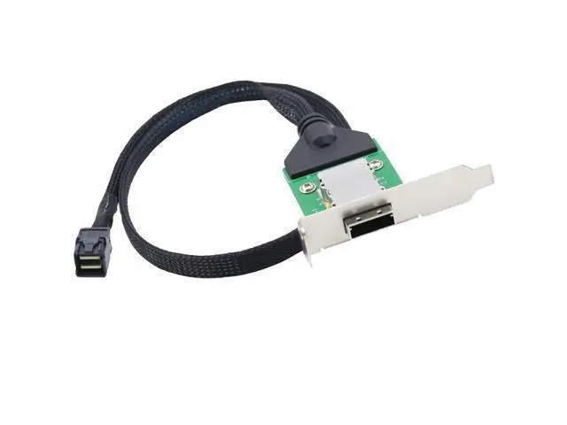 Alt view image 5 of 7 - Vszerda Mini SAS SFF-8643 Host to SAS SFF-8088 Female with Low Bracket Adapter Cable (100cm)