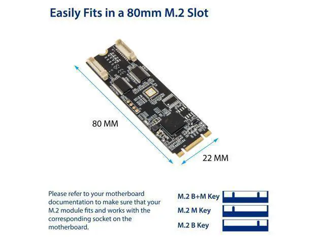 Alt view image 3 of 5 - Vszerda 2 Port RS-232 DB9 Serial M.2 B+M Key Controller Card SI-ADA15069