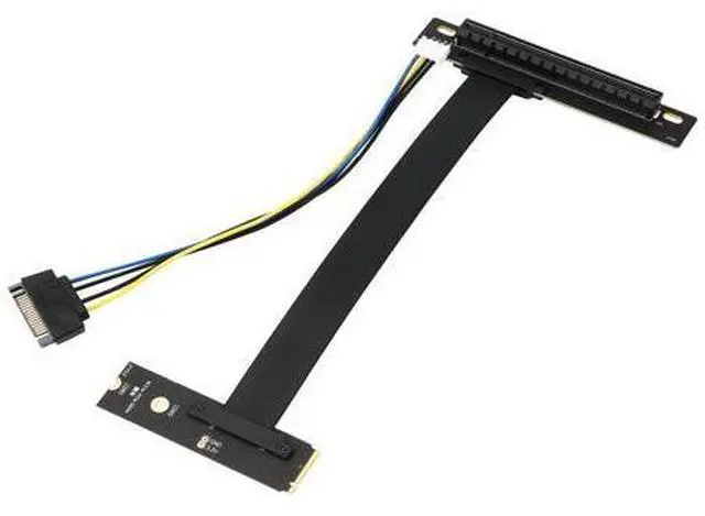 Main image of Vszerda M.2 NGFF NVMe M-Key to PCIe x16 Cable, Flexible Extender, PCIe Riser Adapter for GPU, SSD, Capture Card 200mm(90 Degree Left)