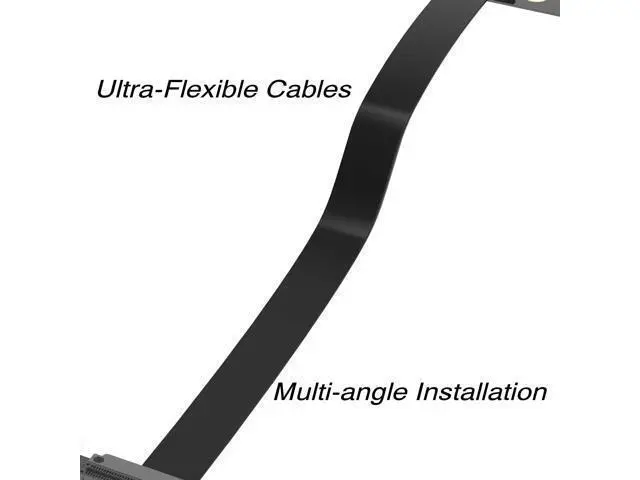 Alt view image 5 of 6 - Vszerda M.2 NGFF NVMe M-Key to PCIe x16 Cable, Flexible Extender, PCIe Riser Adapter for GPU, SSD, Capture Card 200mm(90 Degree Left)