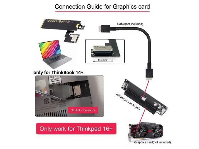 Alt view image 7 of 7 - VszerdaPCI-E 3.0 Graphics Expansion Card & SSD M.2 M-Key to Oculink SFF-8612 SFF-8611 Host Bus Adapter for ThinkBook 14+
