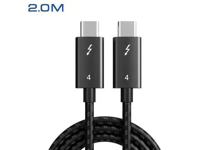 Alt view image 2 of 7 - Vszerda High Speed USB-C 4 Cable Data Transfer Cord Fast Charging Compatible with iPhone 15, MacBook, iPad, Galaxy S23 40Gbps PD 100W Black Wire 2.0 M / 6.5 Feet