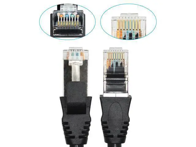 Alt view image 4 of 5 - 2Pcs Cat6 Ethernet Extension Cable 2FT, RJ45 Male to Female Ethernet Panel Mount with Screw Extension Shielded Cable, Compatibility Cat5e, Cat5, for PC, Laptop, Router, Smart TV, Network Switch etc