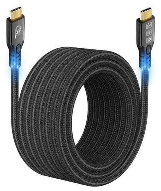 Main image of Vszerda USB C Cable 3.2 Gen 2X2 20Gbps, Type C 4K@60Hz UHD Video 5A/240W PD3.1 Fast Charge Cord with E-Marker Compatible with Thunderbolt 3/4 MacBook Pro Samsung Galaxy Pixel Monitor etc 3M
