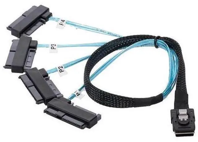 Main image of Vszerda Internal 36 Pin Mini SAS SFF-8087 Host to 4 SFF-8482 Target SAS Hard Disk and SATA Power Cable 100cm