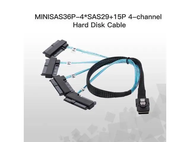 Alt view image 5 of 7 - Vszerda Cable Internal Mini SAS 4X SFF-8087 36Pin Host to SAS Hard Disk SFF-8482 29Pin Target Fanout Cable with IDE Power 100cm